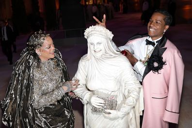 NEW YORK, NEW YORK - MAY 04: (L-R) Rihanna, Heidi Klum and A$AP Rocky attend the 2026 Met Gala celebrating "Costume Art" at the Metropolitan Museum of Art on May 04, 2026 in New York City.  (Photo by Arturo Holmes/MG26/Getty Images for The Met Museum/Vogue)