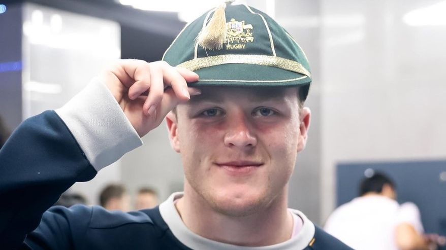 Billy Pollard with his first Test cap.