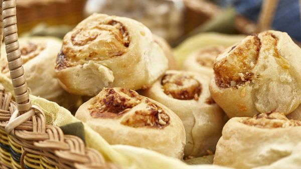 Macadamia and Vegemite scrolls