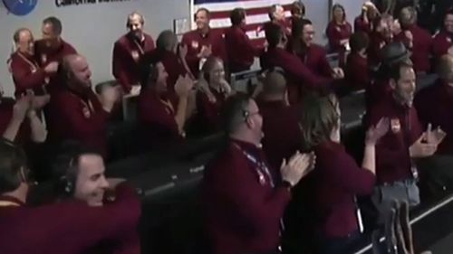 NASA staff broke out in celebration after InSight touched down today.