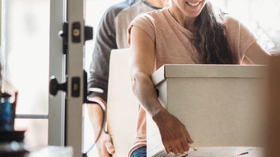 Couple moving into a new house