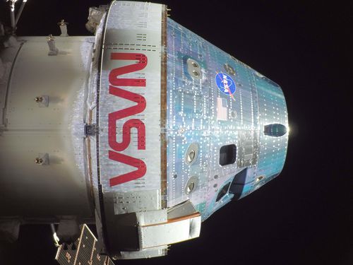 The exterior of the Orion spacecraft Integrity.
