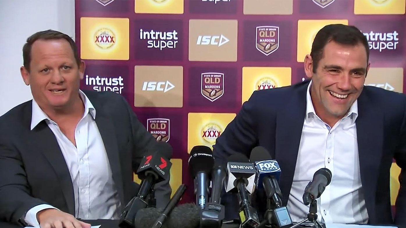 Kevin Walters cracks-up Cameron Smith's representative footy retirement press conference