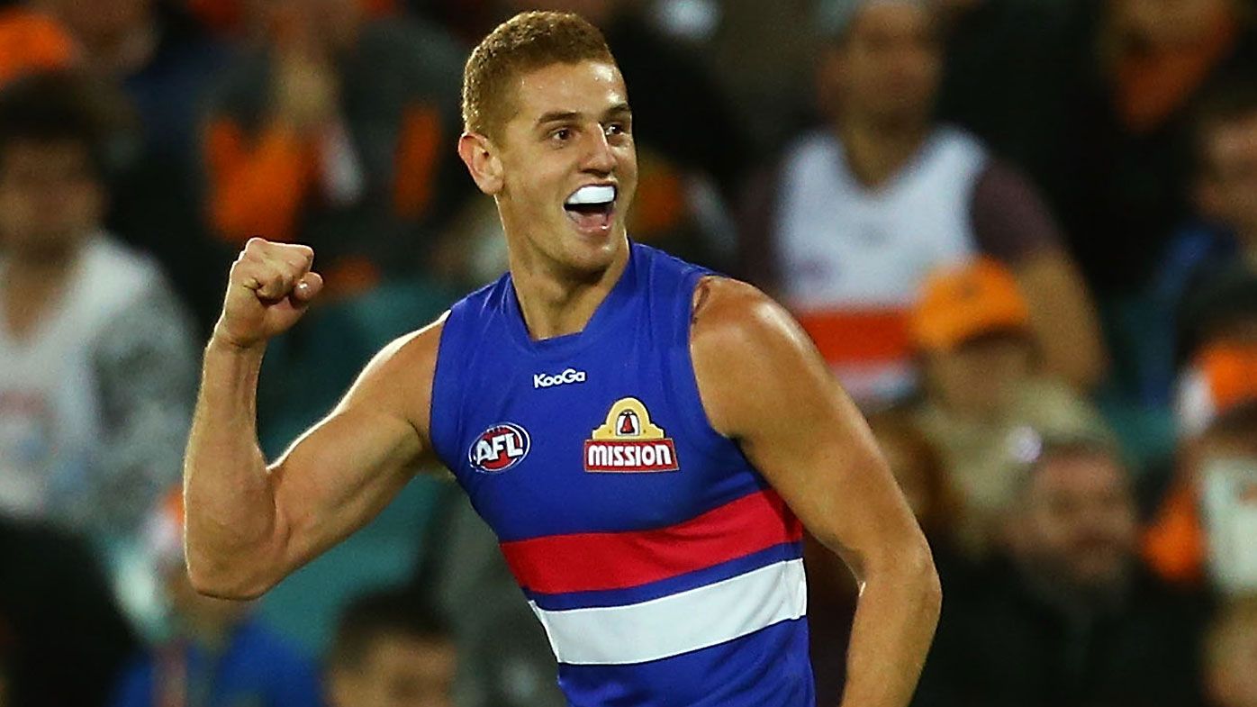 Liam Jones pictured playing for the Western Bulldogs