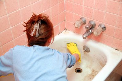 cleaning the bath