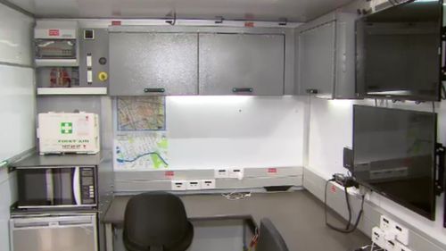 A look inside the new mobile police stations. (9NEWS)