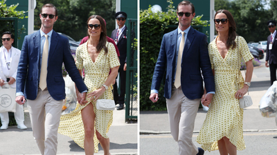 Pippa Middleton and husband James Matthews attend Wimbledon, July 2019