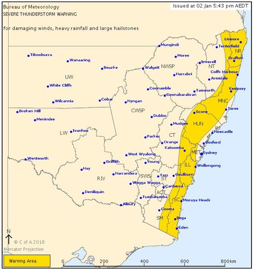 The Bureau of Meteorology has issued a storm warning for the NSW coast. (BoM)