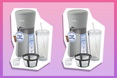 9PR: Breville Iced Coffee Maker | Plus Coffee Cup with Straw | Ready in Under 4 Minutes | Grey [VCF155]
