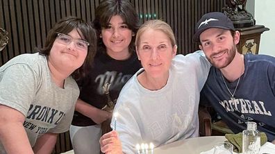 Celine Dion with her three children