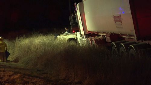 An elderly man died when his ute collided with a truck. (9NEWS)