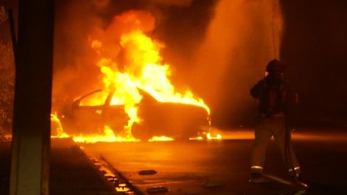 Car engulfed in flames after being set on fire in Adelaide