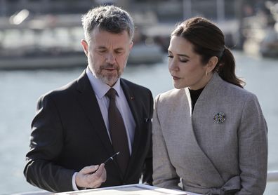 King Frederik X of Denmark and Queen Mary of Denmark attend a ceremony Wednesday April 2, 2025 on a boat on the Seine river, in Paris. (Stephane de Sakutin, Pool via AP)