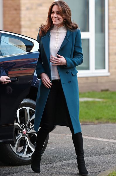 Catherine, Duchess of Cambridge visits LEYF Stockwell Gardens Nursery & Pre-School on January 29, 2020 in London, England.