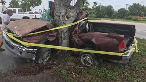 A man died when his car slammed into a tree from strong winds near Key West. (AFP)