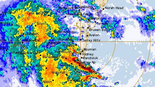 The storms move through Sydney. (Bureau of Meterology)