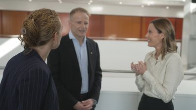 Professor Richard Scolyer, Professor Georgina Long and Ally Langdon.