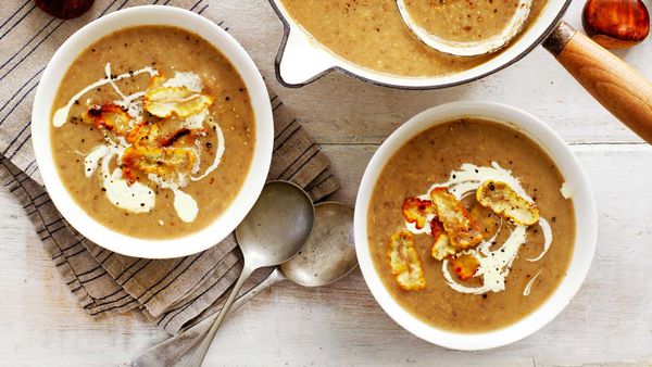 Chestnut and mushroom soup by Chestnuts Australia