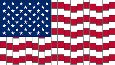 American flag optical illusion