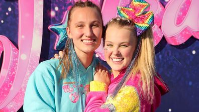 Kylie Prew and JoJo Siwa attend a drive-in screening and performance for the Paramount+ original movie &quot;The J Team&quot; at the Rose Bowl on September 03, 2021 in Pasadena, California. 