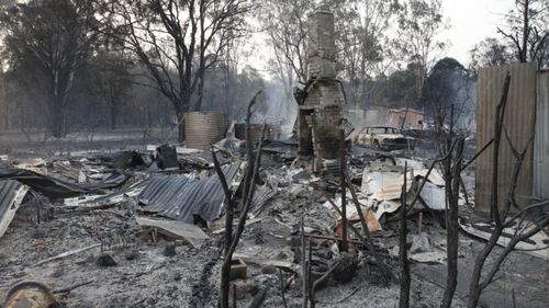 A burnt-out home on Old Bar Road near Taree.