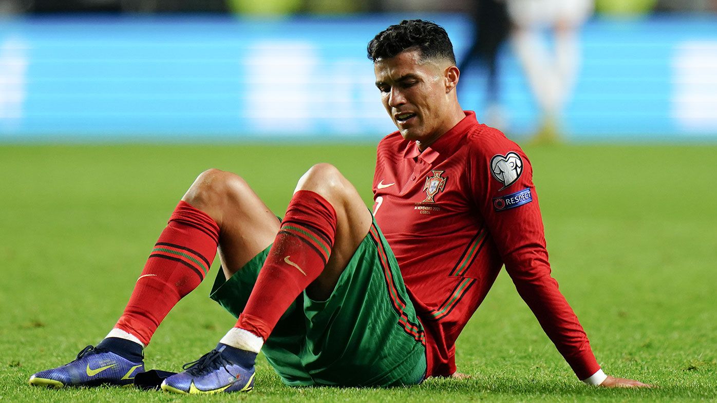 A dejected Cristiano Ronaldo after the match