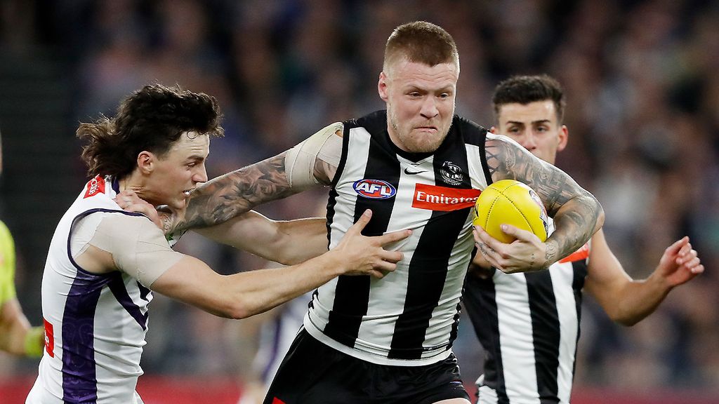 Jordan De Goey in AFL semi-finals 2022 :Collingwood vs Fremantle (Source: nine.com)