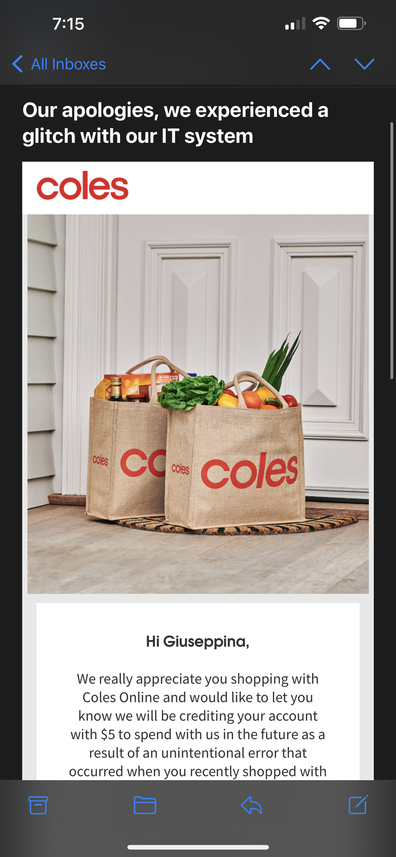 coles online customers computer glitch