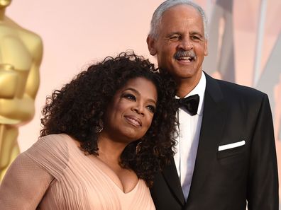 Oprah Winfrey and Stedman Graham on the red carpet at the 2015 Academy Awards.