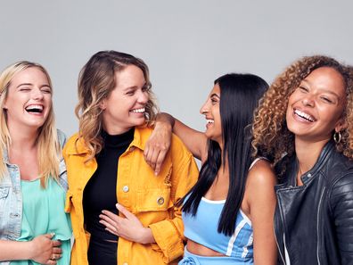 Group of female friends laughing