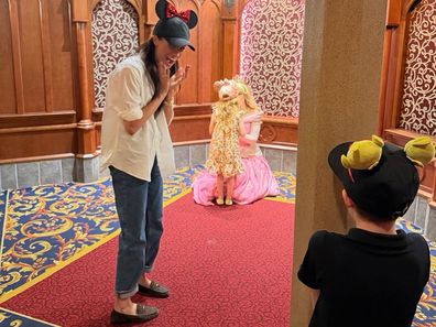 Meghan and Prince Harry, the Duke and Duchess of Sussex, with Prince Archie and Princess Lilibet at Disneyland in California, May 2026.