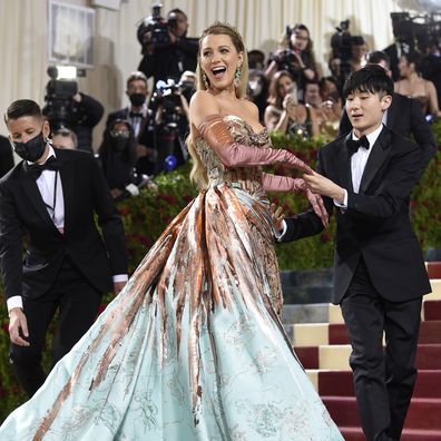Blake Lively at the Met Gala opening the "In America: An Anthology of Fashion" exhibition on May 2, 2022, in New York. (Photo by Evan Agostini/Invision/AP)