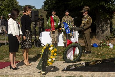 The royal was joined by Mary Ellen Miller,  Australian Ambassador to Denmark, during their joint wreath laying at the official inauguration.
