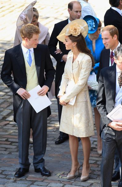 The Duke and Duchess of Cambridge with Prince Harry on July 30, 2011 in Edinburgh, Scotland.