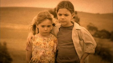 A young Claire and Tess as seen in a flashback on McLeod's Daughters. 