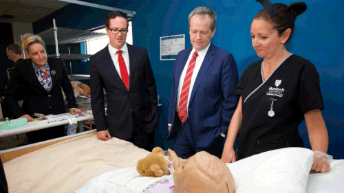 Opposition Leader Bill Shorten joined Labor candidate Matt Keogh on the campaign trail. (AAP)