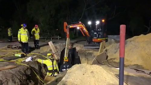 The boy was trapped in the trench for four hours. (9NEWS)