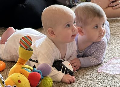 Violet and Lily were born nine weeks early and spent weeks in hospital, but are doing well now.