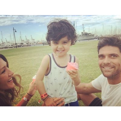 Tennis star Mark Philippoussis took his wife Silvana and their son Nicholas to his hometown in Victoria