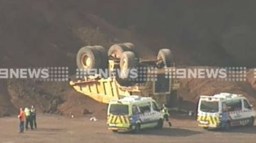 Man dies after dump truck tips over in Melbourne’s north-west