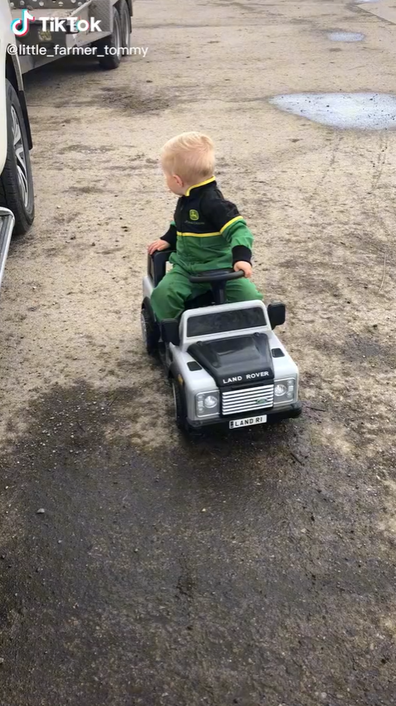 Three-year-old 'Little farmer Tommy' has gone viral for his love of tractors, and impressive driving skills.