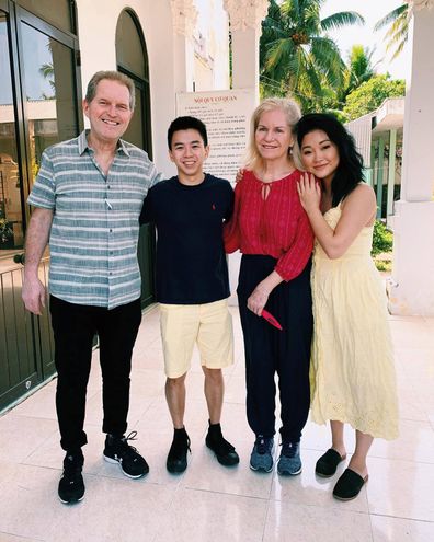 Lana Condor with her family, including mother Mary Condor.