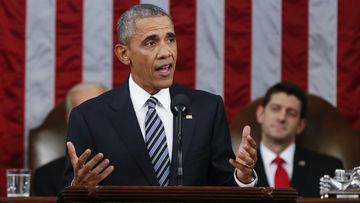 Barack Obama delivers his final State of the Union address. (AAP)