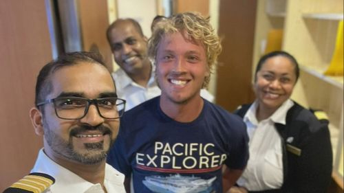 Brisbane man Tom Robinson was attempting to become the youngest person to row across the Pacific Ocean but has been rescued near Vanuatu.