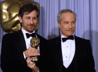 Richard Dreyfuss and Steven Spielberg at the Academy Awards Show in 1987