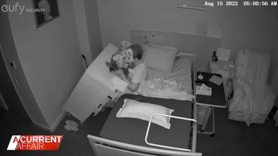 Fran Nilsson was seen in video footage trying to get up from her bed when a chest of drawers collapsed on top of her.