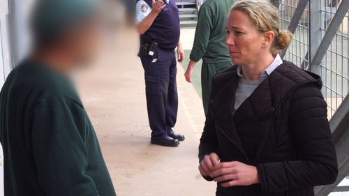 Former Captain of the Wallaroos Ash Hewson has been a corrections officer for ten years. Picture: Nine