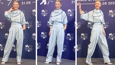 Cate Blanchett attends the photocall for "Tar" at the 79th Venice International Film Festival on September 01, 2022 in Venice, Italy. 