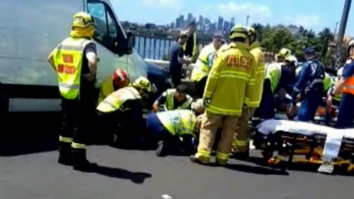 Police and paramedics were close to tears attending the confronting scene on Tarban Creek Bridge today.