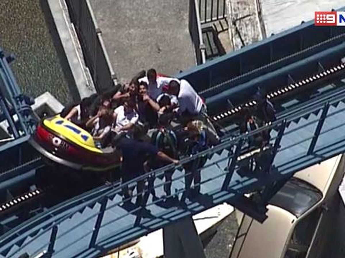 Video shows firefighters rescuing riders stuck on rollercoaster at SeaWorld  San Antonio